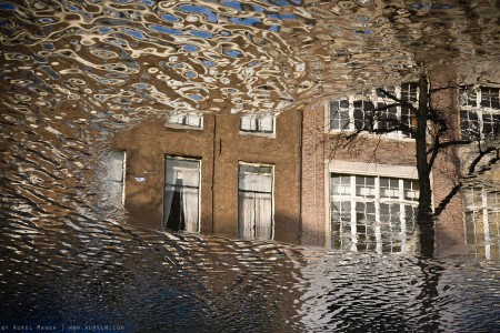 Amsterdam reflections in frozen water 02