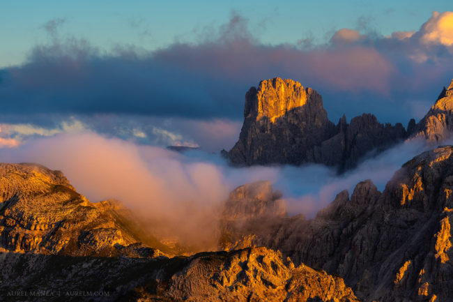 Gallery sunset in Dolomites 01