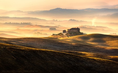 Tuscany hills in sunrise 01