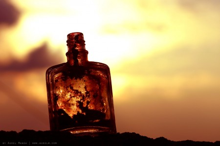 bottle in sunset 02