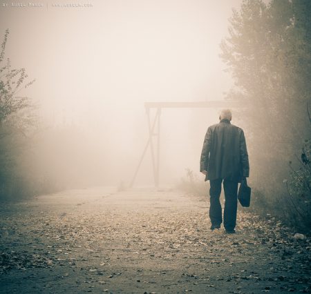 walking into fog