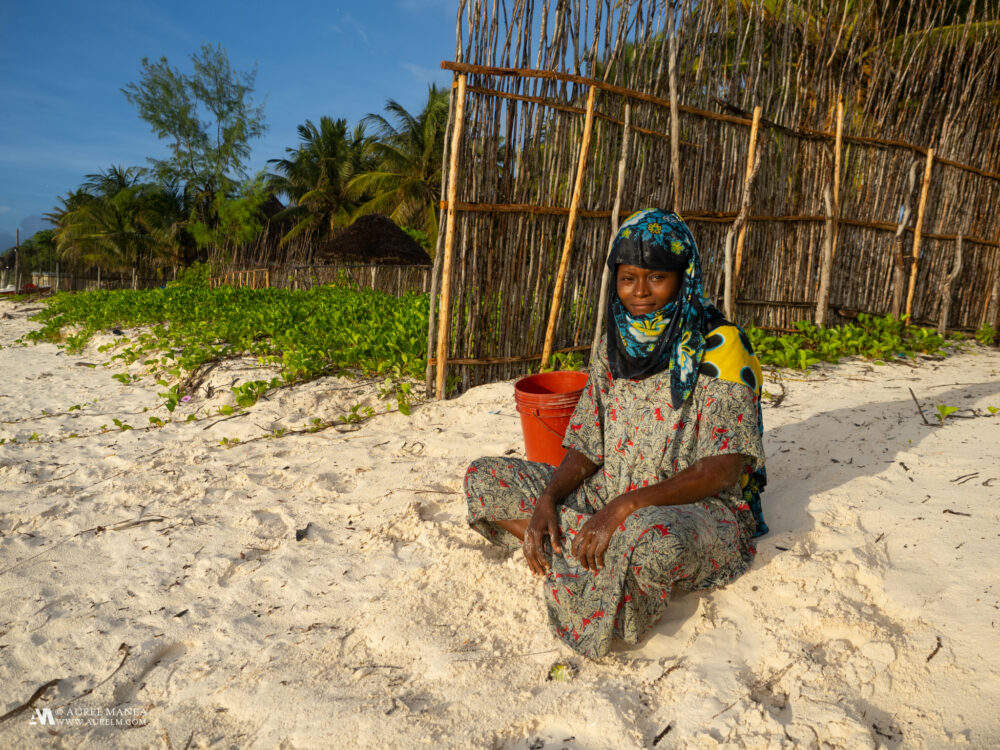 Woman on a Zanzibar beach 01