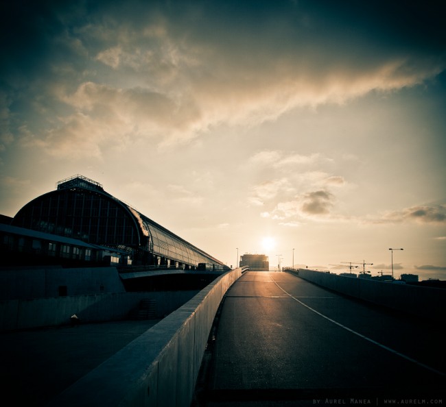 amsterdam port sunset